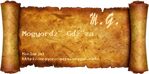 Mogyoró Géza névjegykártya