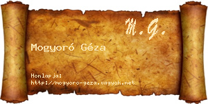 Mogyoró Géza névjegykártya